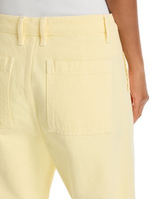 The Bow Cargo High Rise Barrel Jeans in Lemon