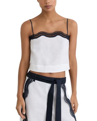 Felicity Scalloped Edge Linen Top