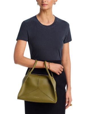 Victoria Pli&eacute; Medium Leather Top Handle Bag