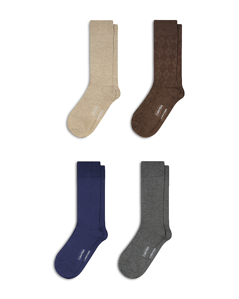 Calvin Klein Dress Crew Socks, Pack of 4