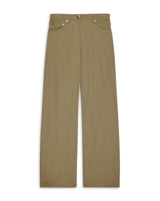 High Rise Relaxed Bootcut Jeans in Warm Sage