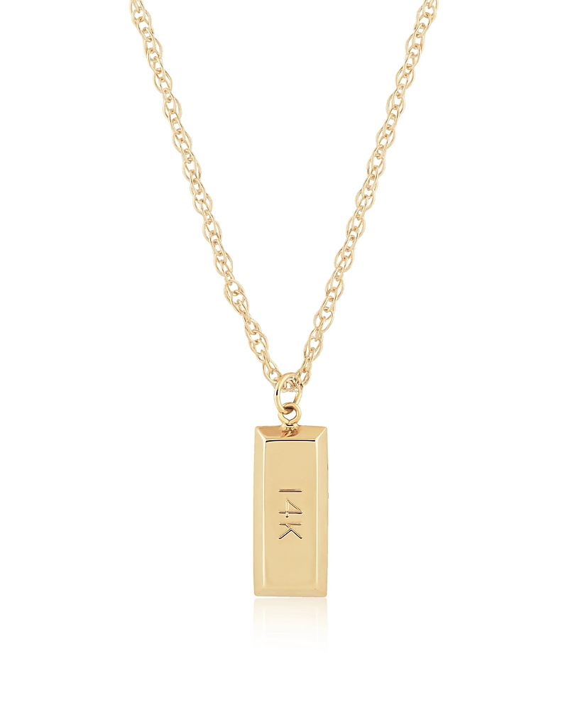 Bloomingdale's Fine Collection Rectangular Bar Pendant Necklace in 14K Yellow Gold, 18