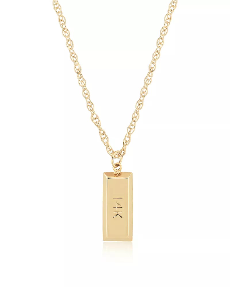 Bloomingdale's Fine Collection Rectangular Bar Pendant Necklace in 14K Yellow Gold, 18