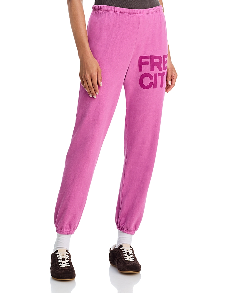 Free City Cotton Logo Sweatpants in Pinkbird