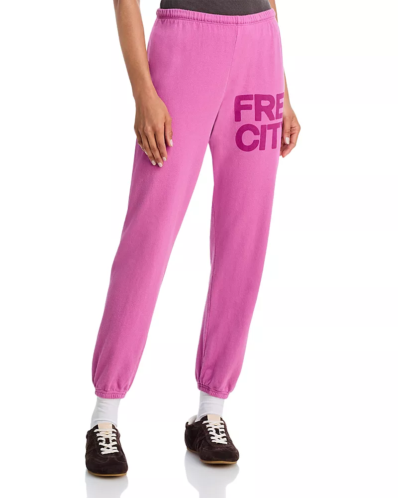 Free City Cotton Logo Sweatpants in Pinkbird