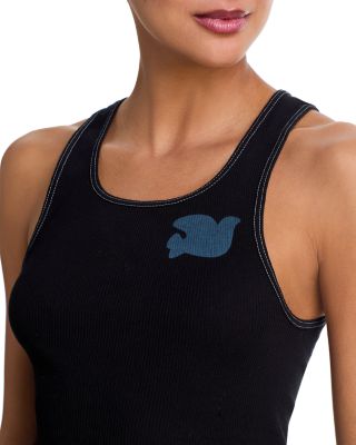 Cotton Ribbed Logo Tank