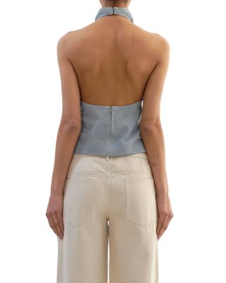 Suede Halter Neck Top