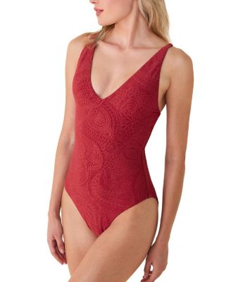  Women's Ohana V Neck One Piece Swimsuit