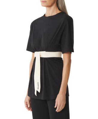 Belted T-Shirt In Cotton And Silk