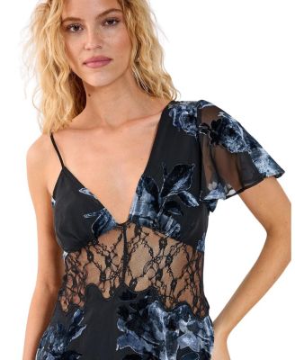 Lace Insert Split Leg Maxi Dress