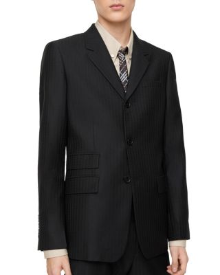  Striped Wool Mohair Tailored Jacket