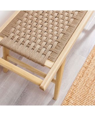 Saoirse 47" Wove Rope Wood Bench