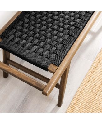 Saoirse 47" Wove Rope Wood Bench