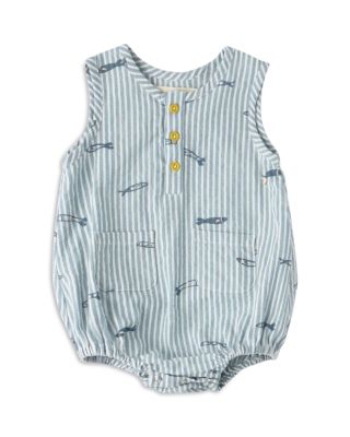 Unisex Seersucker Pocket One Piece Bodysuit - Baby