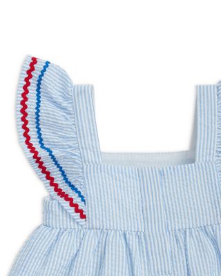 Girls' Seersucker Striped Flutter Sleeve Magnetic Dress - Little Kid, Big Kid