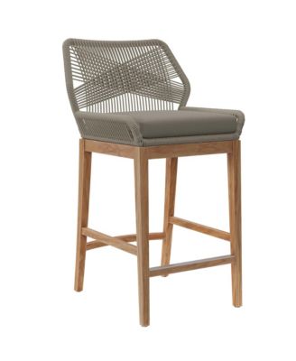 Wellspring Outdoor Patio Teak Wood Bar Stool