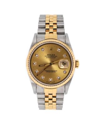  Oyster Perpetual Datejust Automatic Watch in Stainless Steel and Gold with Diamond Markers 36mm