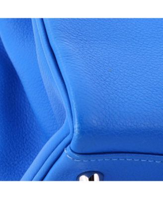 Kelly 28 Handbag Blue Evercolor with Palladium Hardware