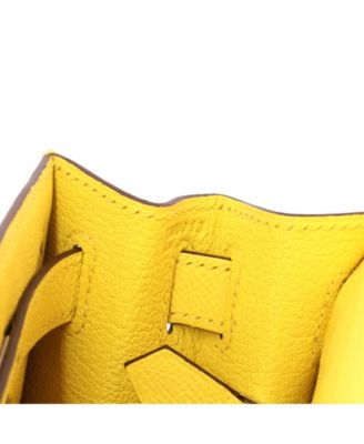 Kelly 28 Handbag Yellow Epsom with Palladium Hardware