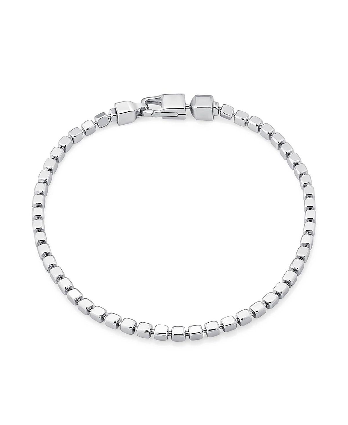 Oradina Sterling Silver Cube Link Bracelet