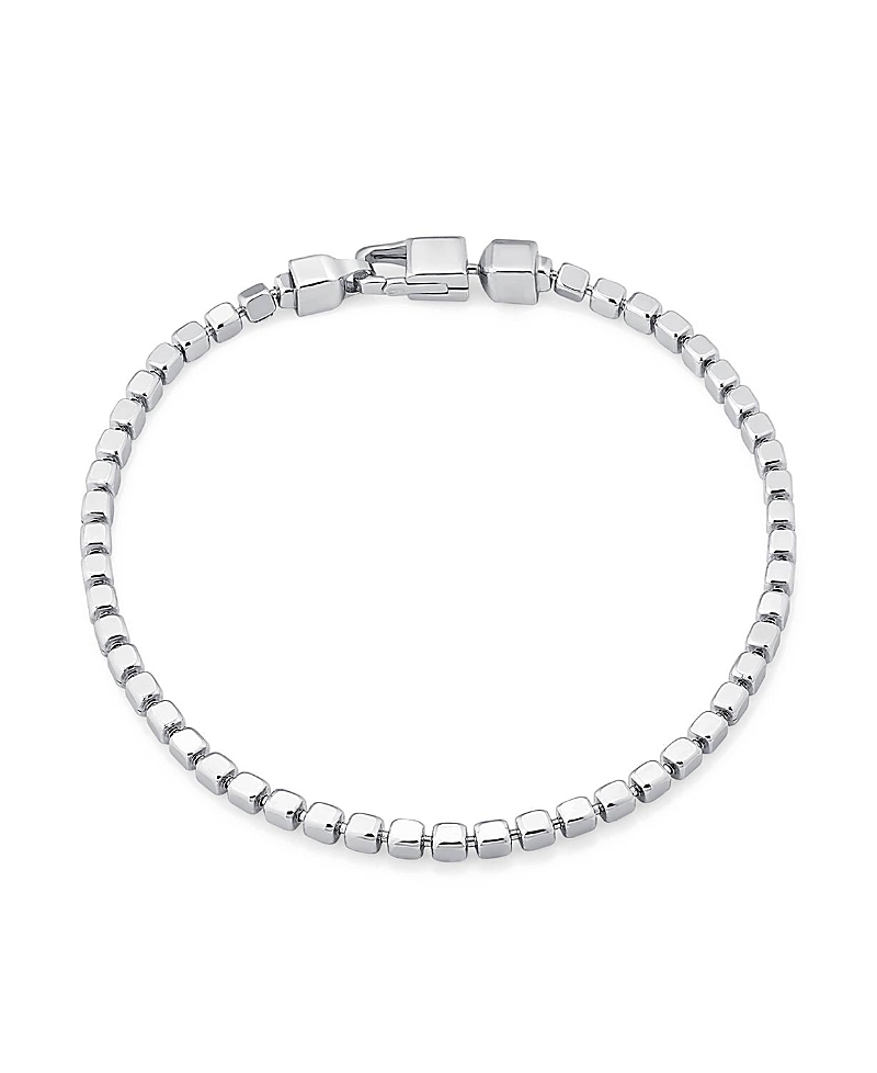 Oradina Sterling Silver Cube Link Bracelet