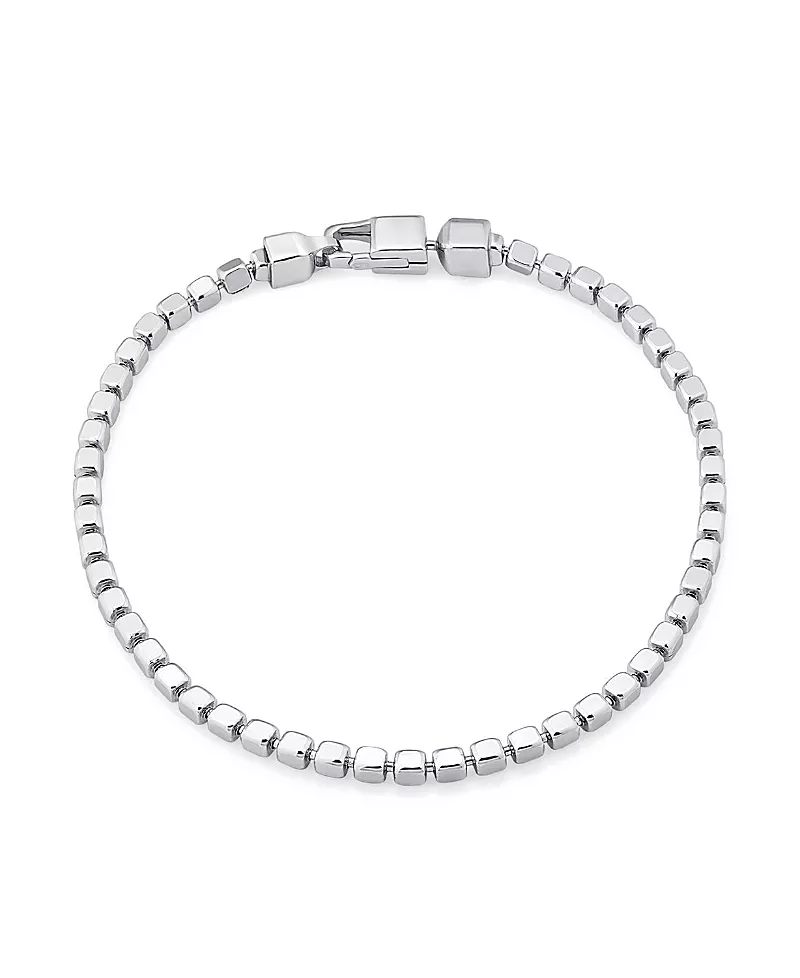 Oradina Sterling Silver Cube Link Bracelet