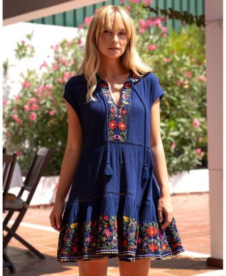  Gari Cotton Cover-Up Cap Sleeve Dress