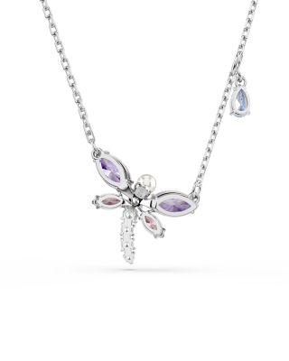 Ariana Grande x Swarovski Crystal, Cubic Zirconia & Imitation Pearl Dragonfly Pendant Necklace, 14.87-17.75"