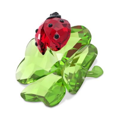 Idyllia Collection Ladybug and Clover Crystal Figurine