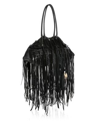 Manta Fringe Leather Top Handle Bag
