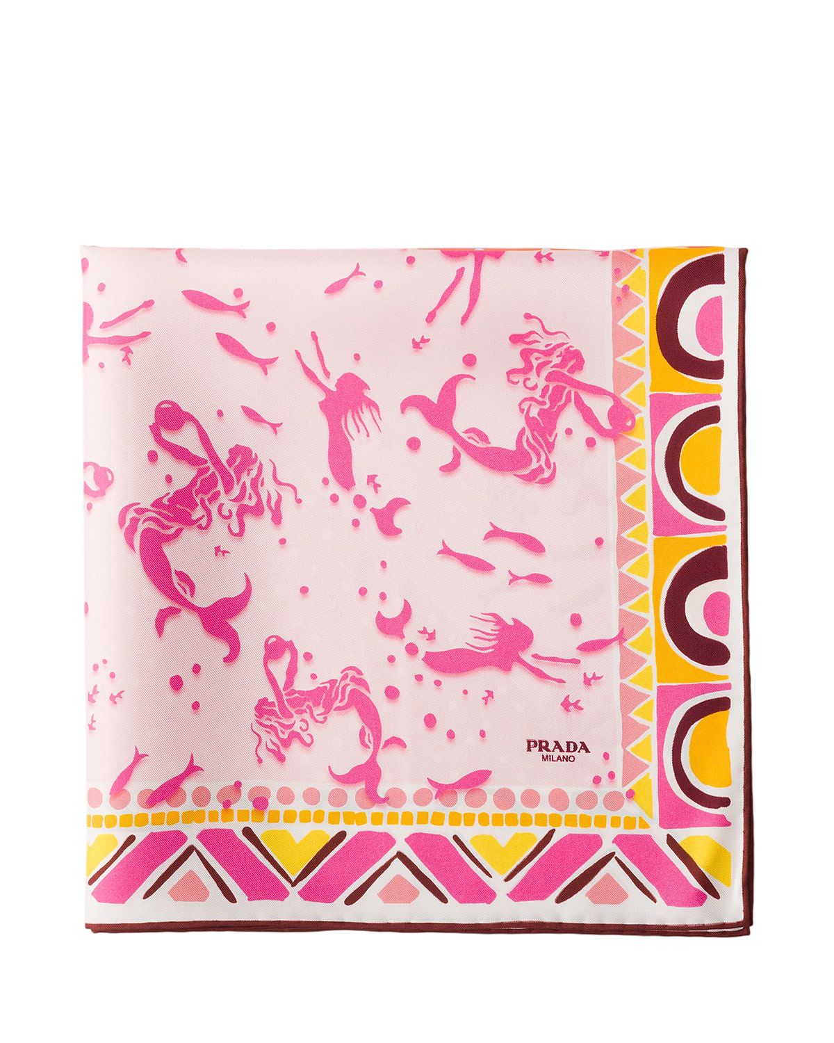 Prada Printed Silk Twill Scarf, 55 X 55 Cm