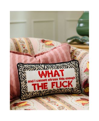 WTF Needlepoint Pillow, 14" x 8"