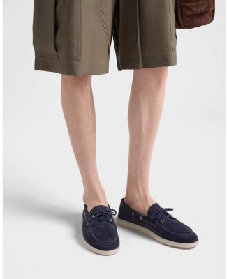 Men's Suede Boat Shoes With Laces