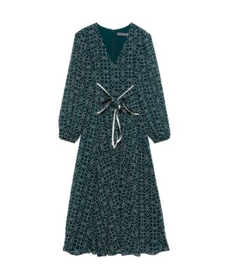  Women's Print Tie Maxi Dress