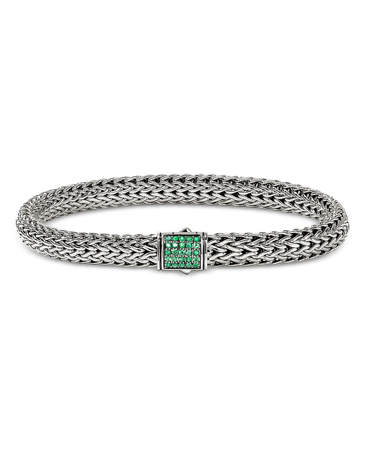 John Hardy Sterling Silver Icon Amethyst Woven Link Bracelet
