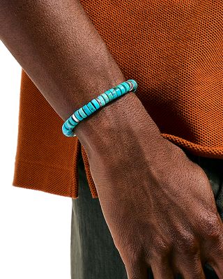 Sterling Silver Heishi Turquoise Bead Bracelet