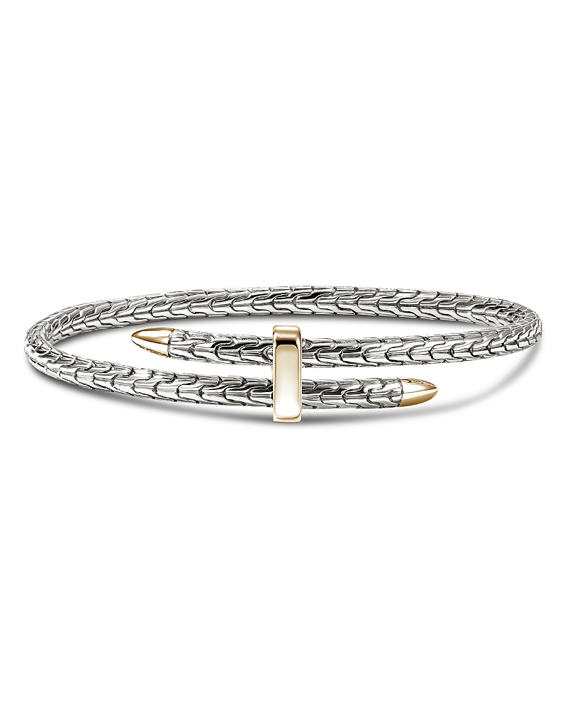 John Hardy 14K Yellow Gold & Sterling Silver Spear Flex Cuff Bypass Bracelet