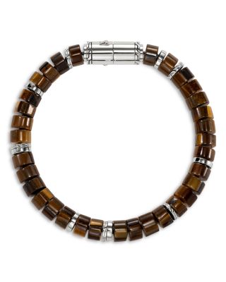 Sterling Silver Heishi Tiger Eye Bead Bracelet