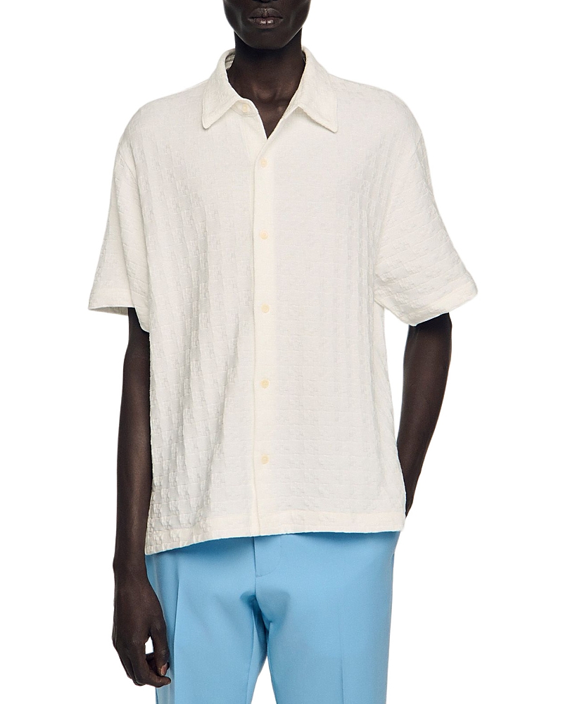 Sandro Square Cross Cotton Jacquard Shirt