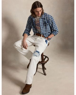 Heritage Straight Distressed Jeans in Multi