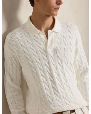 Relaxed Fit Cable Knit Cotton Sweater