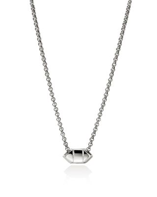 Sterling Silver Icon Diamond Pyramid Pendant Necklace, 16-18"