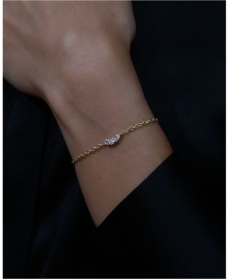 Certified Lab Grown Diamond Mixed Cut Mosaic Gaudi Cluster Link Bracelet in 14K Yellow Gold, 0.63 tcw