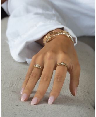  Certified Lab Grown Diamond Double Keystone Ring in 14K Yellow Gold, 2.03 tcw