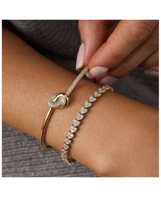 14K Yellow Gold EF Collection Diamond Pav&eacute; Knot Bangle Bracelet