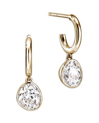 14K Yellow Gold JH Lovestruck™ Lab Grown Diamond Dangle Hoop Earrings