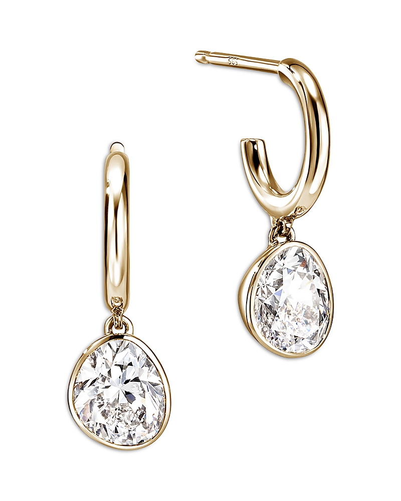 John Hardy 14K Yellow Gold Jh Lovestruck Lab Grown Diamond Dangle Hoop Earrings
