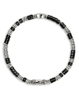 Sterling Silver JH Lovestruck™ Lab Grown Diamond Solitaire & Onyx Heishi Bead Bracelet