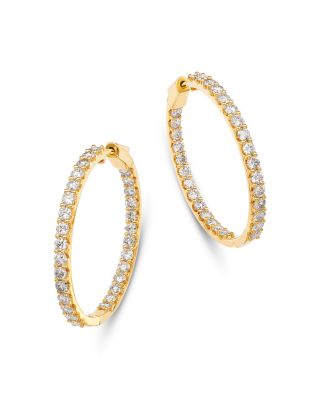 Diamond Inside Out Hoop Earrings in 14K White Gold, 5.0 tcw