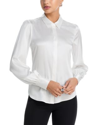 Generation Love Maxwell Silk Blend Blouse In White